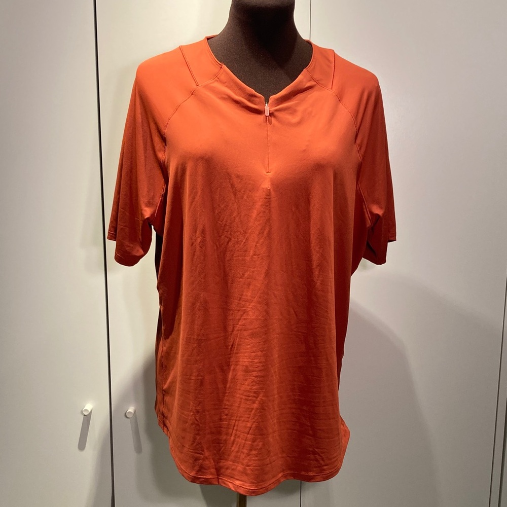 Athleta sunchaser tee top burnt orange XL